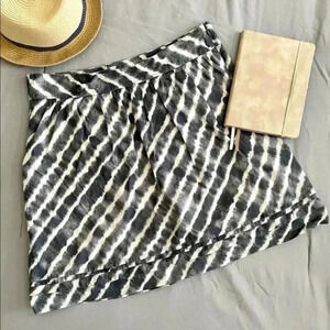 LOFT bluish-grey/white tie dye pattern lined skirt with hidden zipper SZ 14